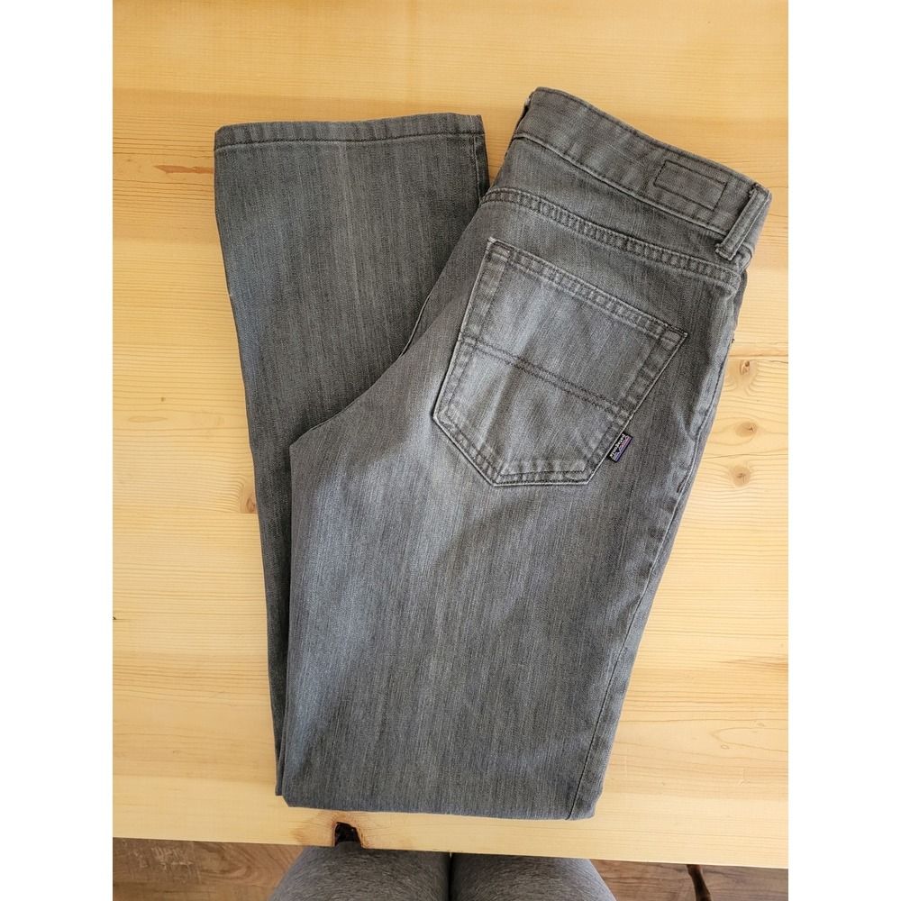 Patagonia Mens Organic Cotton Grey Denim Jeans Button Fly Size 33 Straight‎ Leg